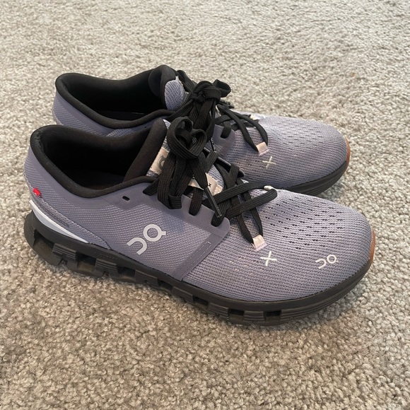 On Running Cloud X Gray/Purple Athletic Shoes - Picture 6 of 6